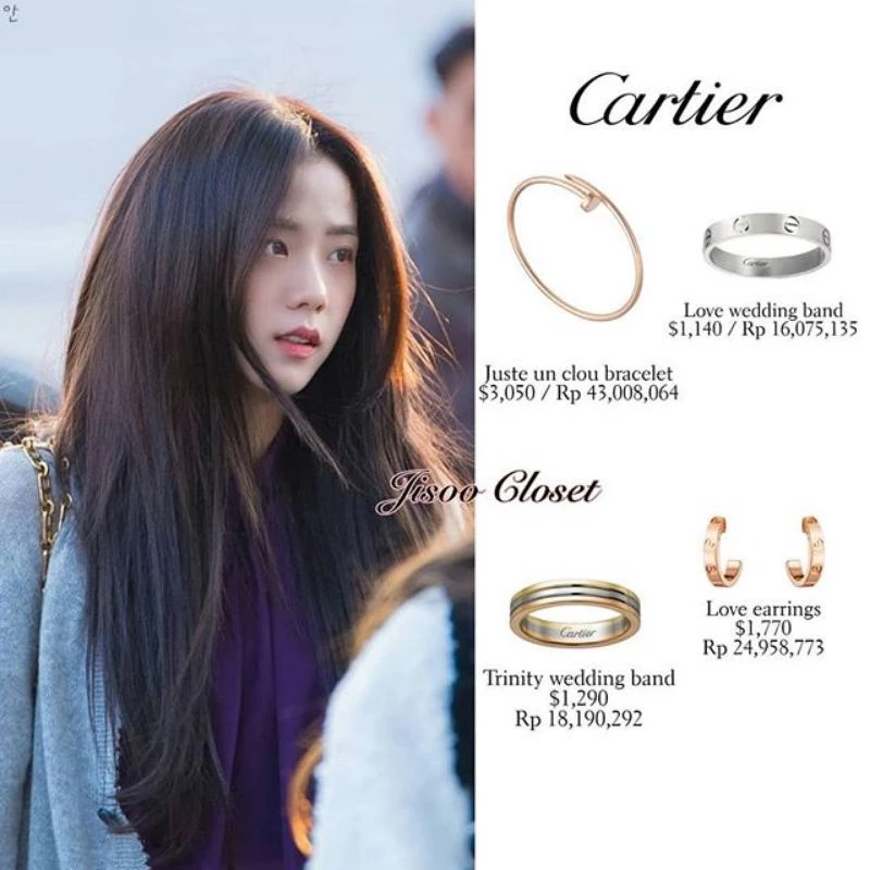 Set phụ kiện titan cao cấp giống Jisoo Lisa BlackPink (ib size trước khi đặt)
