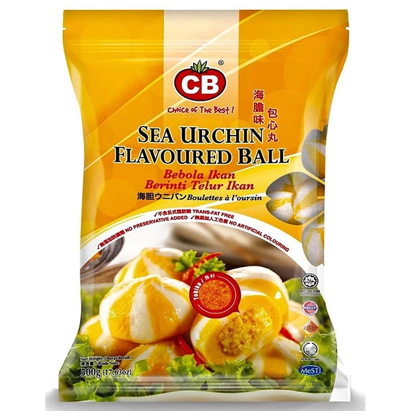 Viên Bánh Bao Hải Sản Nhím Biển Nhân Trứng Cá Nhúng Thả Lẩu Malaysia 500g