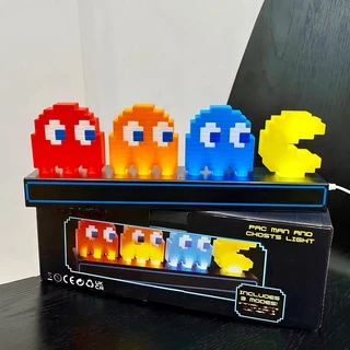 [DECOR] Đèn Decor PACMAN Sáng Theo Nhạc Với Đèn Led Nhiều Màu Cắm Cổng USB Phù Hợp Để Bàn Làm Việc Góc Học Tập