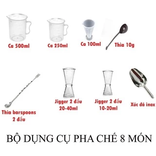 Giá Sỉ Combo đồ dụng cụ pha chế đầy đủ số lượng 4 món - 5 món - 6 món - 7 món - 8 món đẹp giá hợp lý