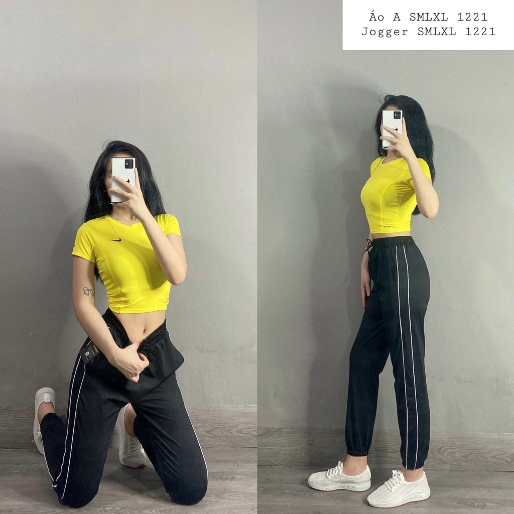 Quần Jogger Thể Thao Nữ 2 Sọc Vải Thun Co Dãn 4 Chiều Tập Gym, Chạy bộ, Aerobic - QJ05