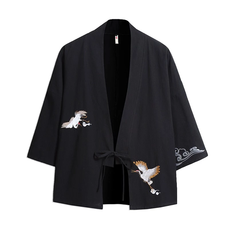 Áo Haori thêu hạc - Kimono cách tân thêu hạc