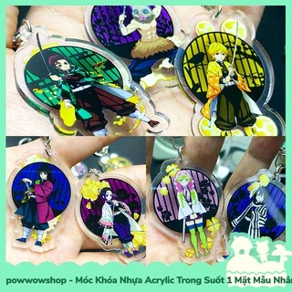 [Sẵn VN - Hỏa Tốc] Móc Khóa Nhựa Acrylic 1 Mặt Trong Suốt Mẫu Anime Manga Kimetsu No Yaiba Pose Frame