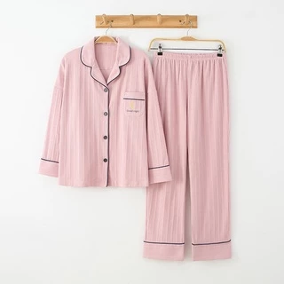 Đồ Bộ Mặc Nhà Nữ Pyjama Chất Liệu Cotton Len Tăm Thu Đông  2022  ( Hàng Quảng Châu Cao Cấp)