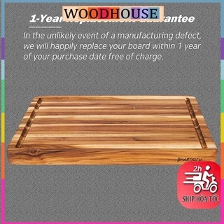 THỚT GỖ TEAK XUẤT KHẨU ÂU Thái, Chặt, Trang Trí Món Phong Cách Âu - Natural Teak Wood Cutting Board