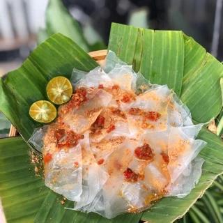 Bánh tráng muối nhuyễn sate