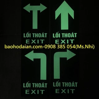 Tấm decal dán chỉ dẫn lối thoát hiểm exit dạ quang (30x17cm)