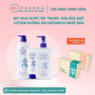 [TẶNG KÈM HỘP QUÀ Ý NGHĨA] Set Quà Nước Tẩy Trang, Sữa Rửa Mặt, Lotion Dưỡng Ẩm Hatomugi Nhật Bản