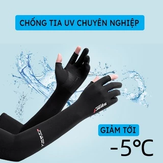 Bao găng tay chống nắng nam nữ SPORT xỏ ngón có vân chống trượt chống tia UV L'Bera