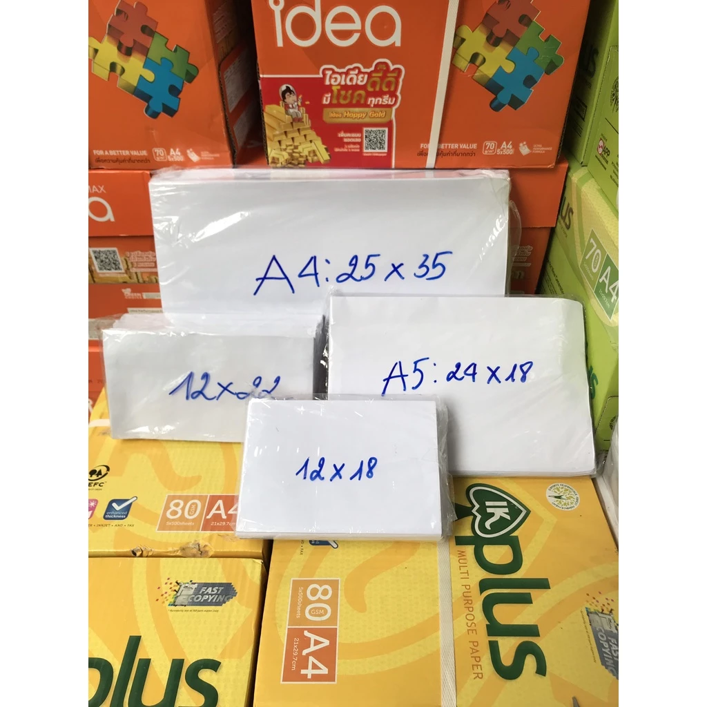 Bao thư Trắng A4 A5 [10 cái] có keo 80gsm - đủ các kích cỡ SUKADO