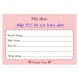 Tem phiếu giao hàng có keo dán sẵn ( xấp 50 tờ)