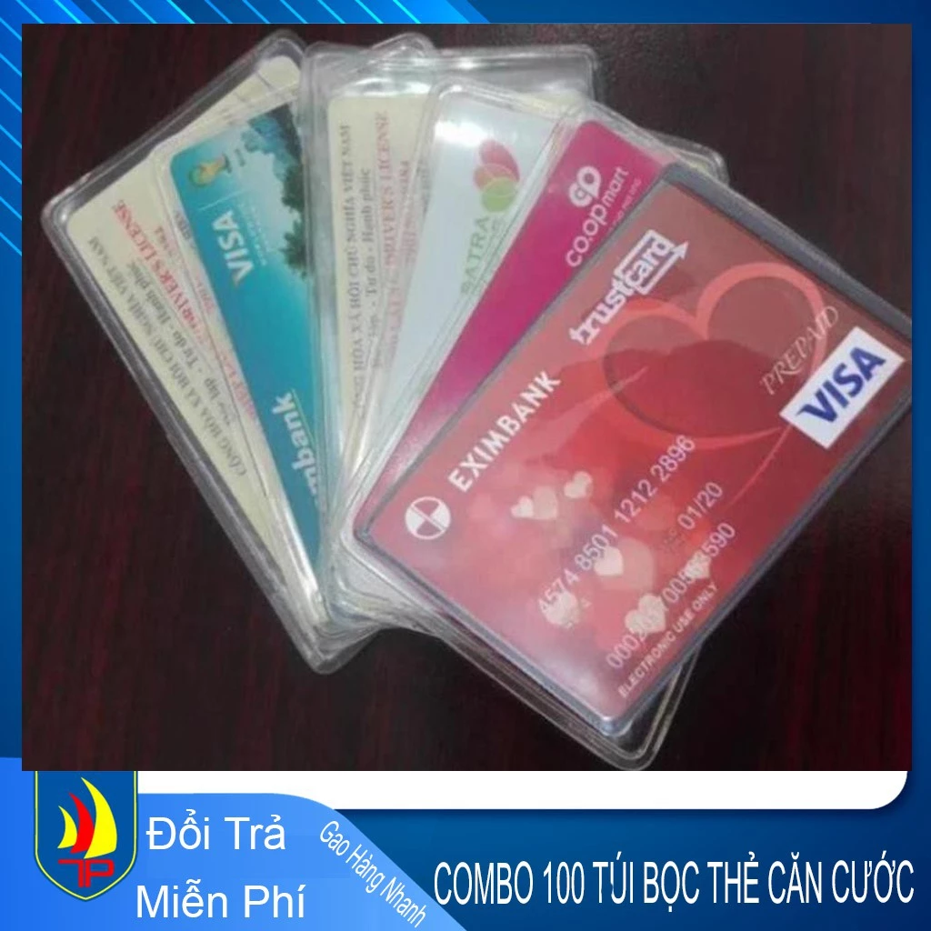 [bán Giá Sỉ] Set 100 túi đựng thẻ căn cước công dân, túi bọc, bao đựng, vỏ bọc thẻ trong suốt đa năng tiện dụng