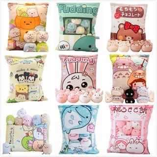 Gối Thú bông mochi LỢN HỒNG GẤU GÀ THỎ DOREMON Sumikko Gurashi gauda in hình anime chibi quà tặng xinh xắn dễ thương