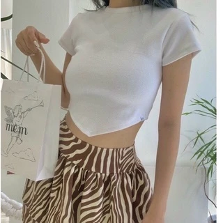 [Ảnh thật] Áo thun nữ form croptop vạt NHỌN siêu hot hit - Áo thun cho bạn nữ Gợi Cảm Năng Động là đây chứ đâu!