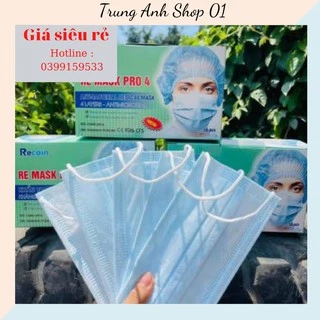 Khẩu trang y tế giấy kháng khuẩn 4 lớp hộp 50c kèm video quay trực tiếp sản phâm