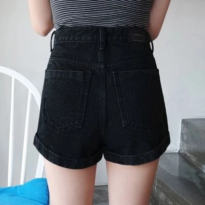 SUGEMIUSI Quần Short Jean Nữ Lưng Cao