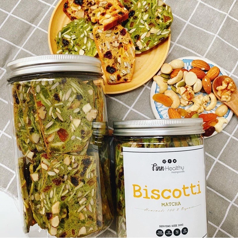 BISCOTTI nguyên cám- bánh ngũ cốc ăn kiêng- eat clean không đường by FINN healthy 500g