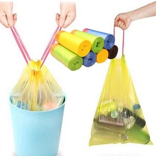 Túi Đựng Rác Sinh Học Có Quai Rút Biclean Tự Phân Hủy Bảo Vệ Môi Trường 1 Cuộn 15 Túi