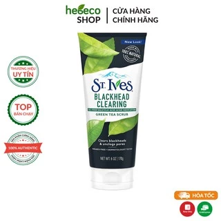 Tẩy da chết làm sạch mụn đầu đen chiết xuất trà xanh ST.Ives Blackhead Clearing Green Tea Scrub 170g - USA Chính Hãng