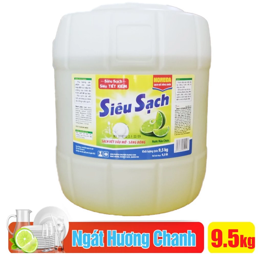 Nước rửa chén Siêu sạch Lix Hương Chanh 9kg [Mẫu mới - Tiết kiệm]