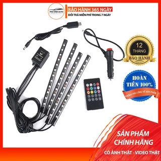 Đèn Led Gầm Ghế Ô Tô, xe hơi🍀FREESHIP🍀 loại 12 Led có điều khiển từ xa, cảm ứng âm thanh nhấp nháy theo nhạc