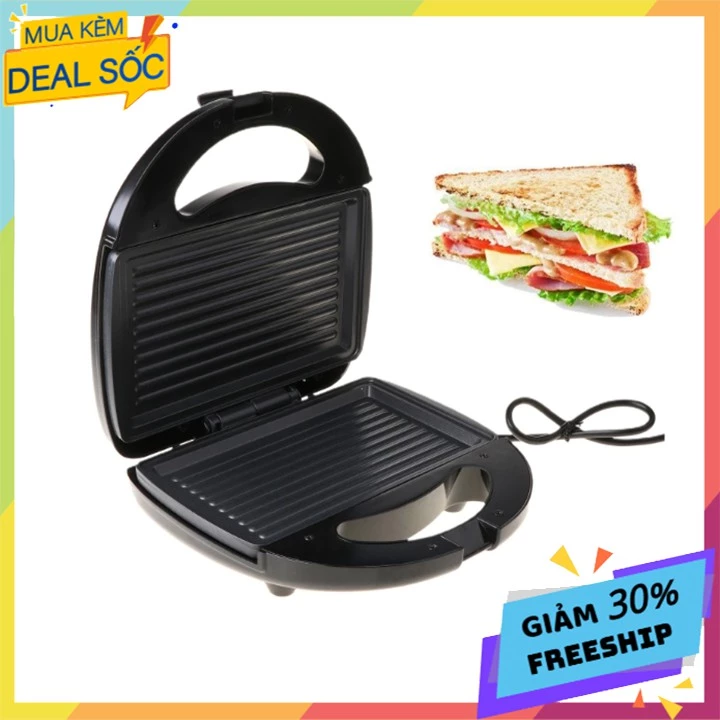 Kẹp nướng bánh mì HAEGER RAF 750W làm nóng đều 2 mặt khuôn, bánh thơm ngon