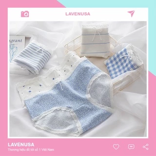 Quần lót nữ Cotton kháng khuẩn viền ren mềm mại cao cấp thấm hút LAVENUSA QL27