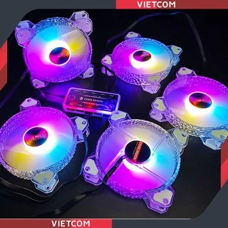 Quạt Tản Nhiệt Coolmoon, Fan Led RGB Coolmoon, Bộ Hub Coolmoon + điều khiển - Tặng kèm ốc vít (Bảo Hành 6 Tháng)