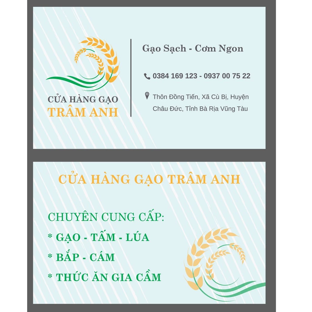 #IN_CARD_VISIT_GIA_RE - Mẫu card Gạo Trâm Anh