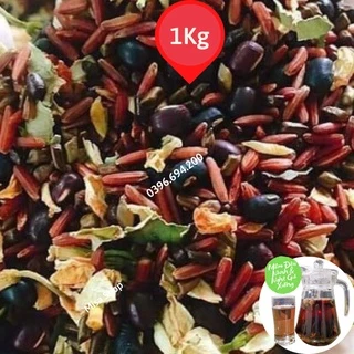 Túi 1Kg Trà Gạo Lứt Huyết Rồng mix Đậu Đen Xanh Lòng, Hoa Nhài, Lá Sen rang tay, Giảm Cân, Đẹp Da, Ngủ Ngon