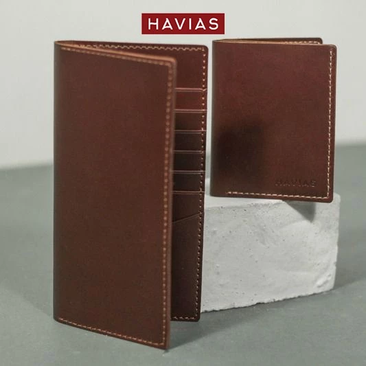 VENUTA & VENUMI HAVIAS couple ví dài và ngắn kiểu dáng sang trọng da bò sáp cao cấp