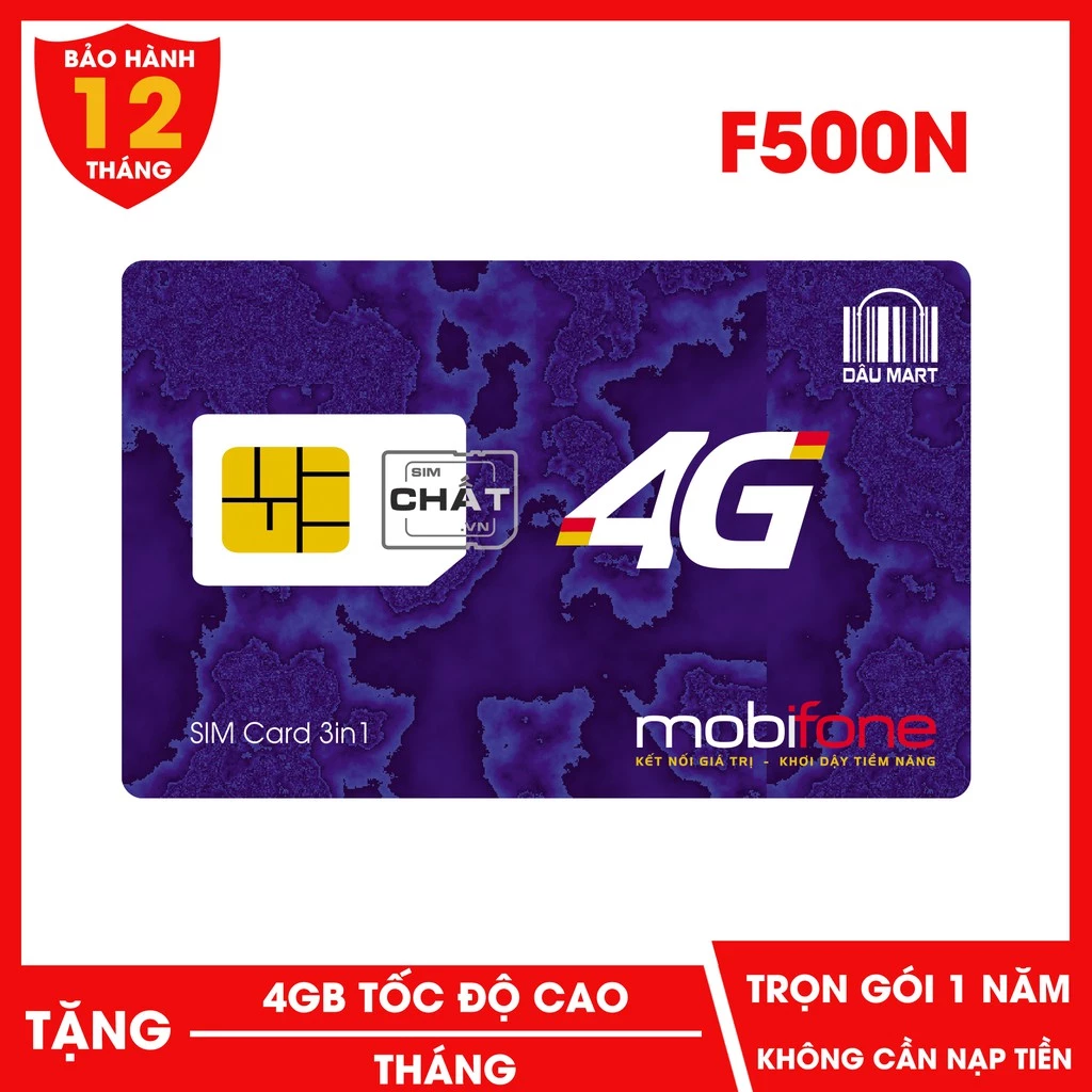 SIM 4G MOBIFONE 12DMT50 - 12FD50 / MDT250A / 6SHIP120 / VINA D500 TRỌN GÓI 1 NĂM KHÔNG NẠP TIỀN