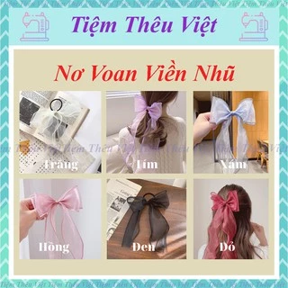 Kẹp Tóc Voan Viền Nhũ 💟 Tiệm Thêu Việt