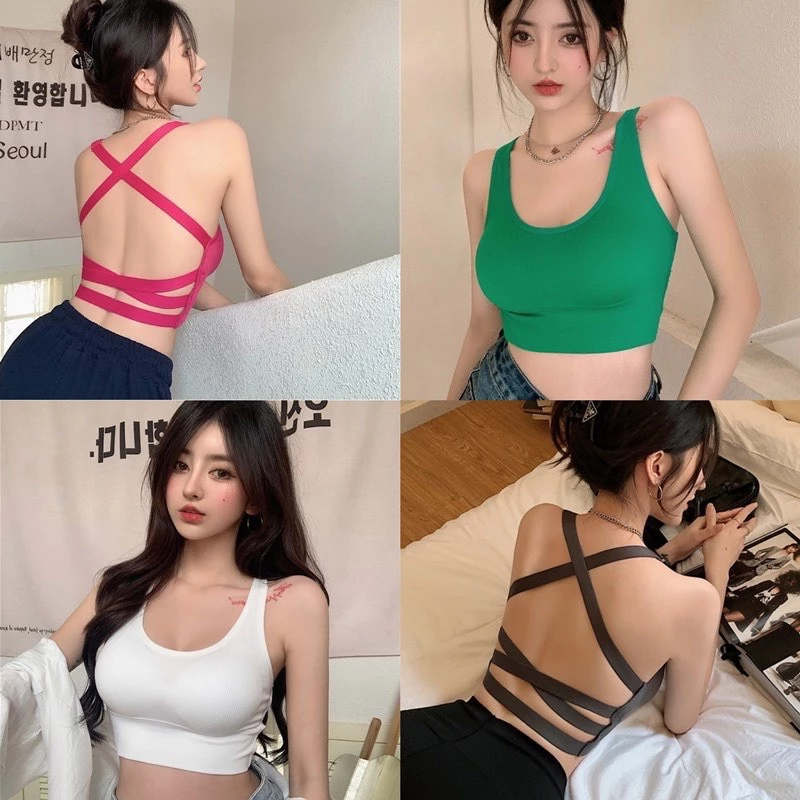 Áo Bra Nữ Hở Lưng Thiết Kế Đan Dây Lưng Siêu Sexy Mẫu Mới 4834.