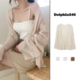 Áo Khoác Cardigan Len Mỏng Cho Nữ Phong Cách Ulzzang Phù Hợp Đi Đà Lạt, Dạo Biển F-N