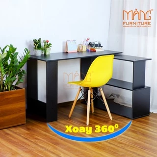 bàn làm việc xoay 360, thông minh có kệ gỗ sử dụng văn phòng, học bài, để máy tính cho học sinh, sinh viên mẫu blv12