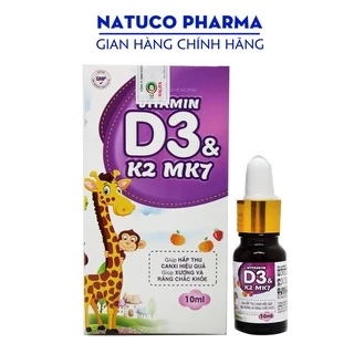 Vitamin D3 K2 Mk7 giúp bé hấp thụ canxi tăng trưởng chiều cao, nhanh mọc răng dạng nhỏ giọt tiện dụng- Lọ 10ml