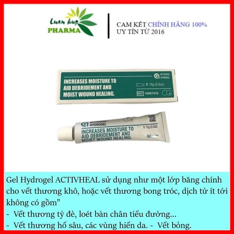 Gel làm lành vết thương, bỏng ACTIVHEAL HYDROGEL tube 15g- Nhập khẩu Anh chính hãng