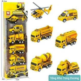 [Sỉ lh] Set 6 ô tô mô hình công trình xây dựng cho bé