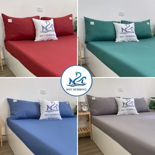 Bộ grap giường và vỏ gối Cotton Tici M2T Bedding, ga gối Cotton thun lạnh Hàn Quốc đủ size drap nệm