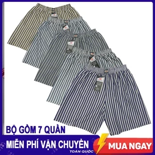 COMBO 7 Quần đùi Nam mặc nhà, quần đùi nam kẻ sọc