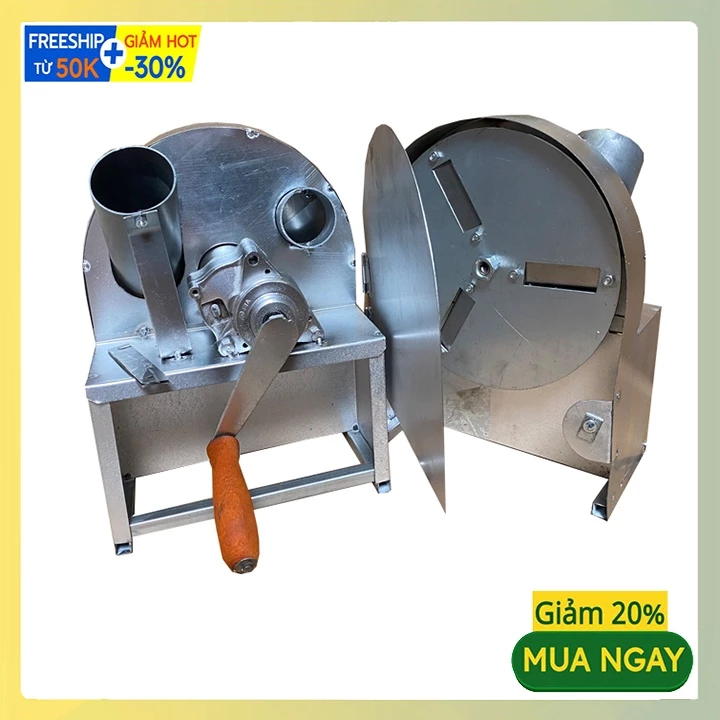 Máy cắt hành quay tay chất liệu dày dặn chắc chắn có nắp sau