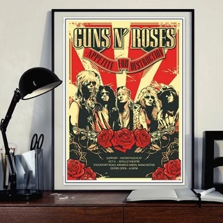 Poster rock band Guns N' Roses 06 cỡ A3 chất dày đẹp áp phích dán tường lồng khung trang trí nhà cửa quán cafe rock shop