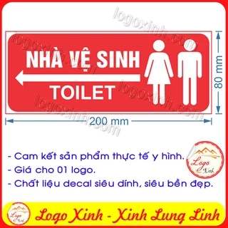 LOGO STICKER TEM BIỂN CHỈ DẪN LỐI ĐI NHÀ VỆ SINH NAM NỮ, HƯỚNG TOILET WC RESTROOM, CHỈ DẪN KHU VỆ SINH