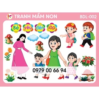 Decal Mầm Non - GÓC BÉ YÊU ĐẾN LỚP BDL-002