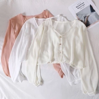 Áo Khoác Cardigan Chống Nắng Chất Liệu Chiffon Mỏng Thời Trang Mùa Hè Phong Cách Mới