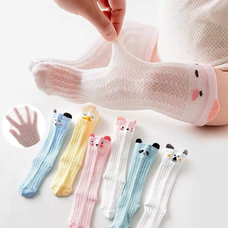 Vớ cotton dài thiết kế hoạt hình nhiều màu sắc xinh xắn cho bé