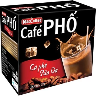 Cafe phố Sữa Đá & Cà Phê Đen Đá Mac Coffee (10 gói x24g)