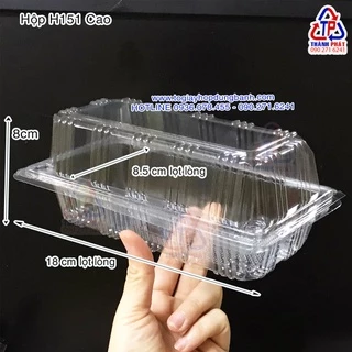 50 Hộp H151 cao đựng bánh mì tan chảy , bánh mì chà bông, bông lan cuộn 18cm