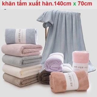 Khăn Tắm Hàn Quốc Cao Cấp Bông Mềm Thấm Nước Size Lớn 140x70CM